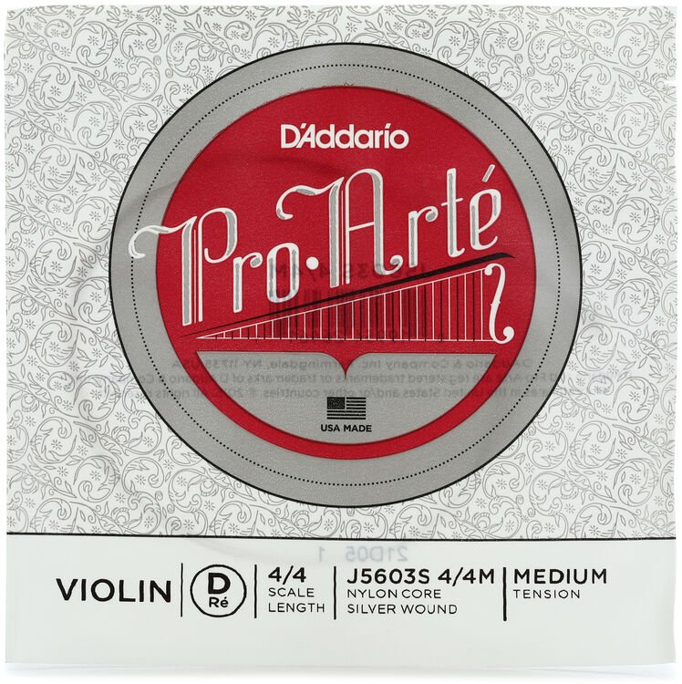 D'Addario J5603S ProArte Violin D String 4/4 Size, Medium Tension