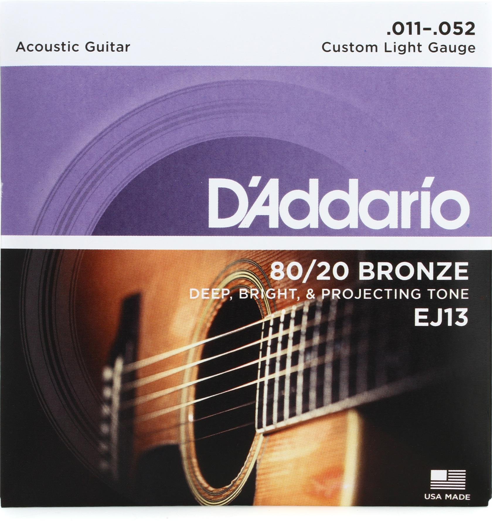 .056 DAddario EFT13 Juego de cuerdas para guitarra acústica de fósforo/bronce.016