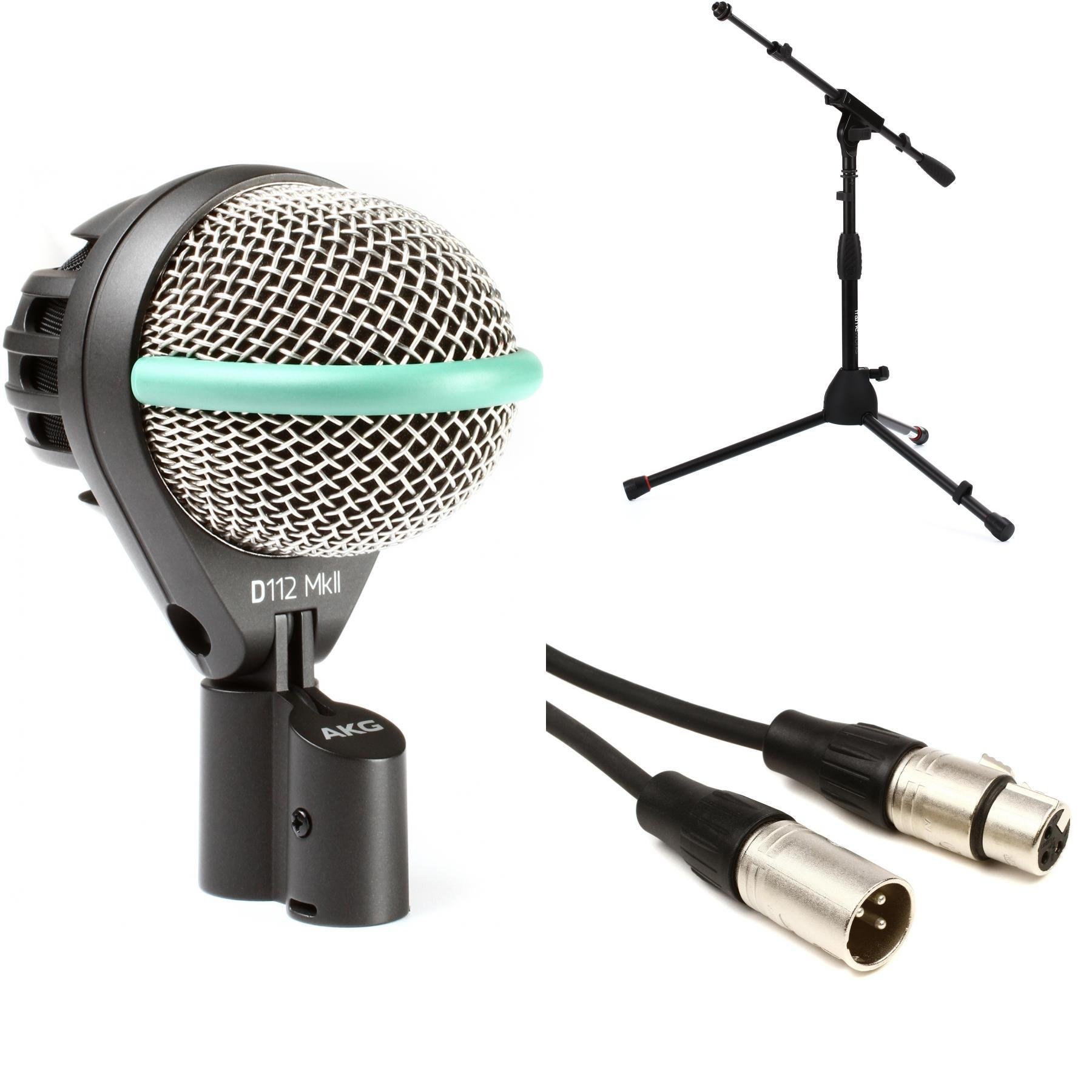 AKG D112 MKII Kick Drum Mic Bundle with Stand and Cable | Sweetwater