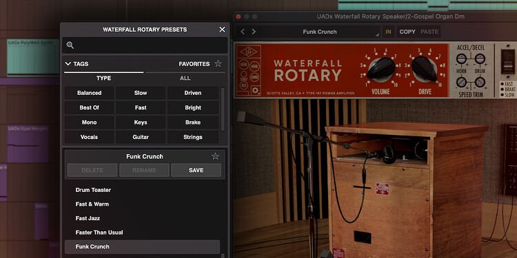 Universal Audio Waterfall Rotary Speaker UAD Plug-in