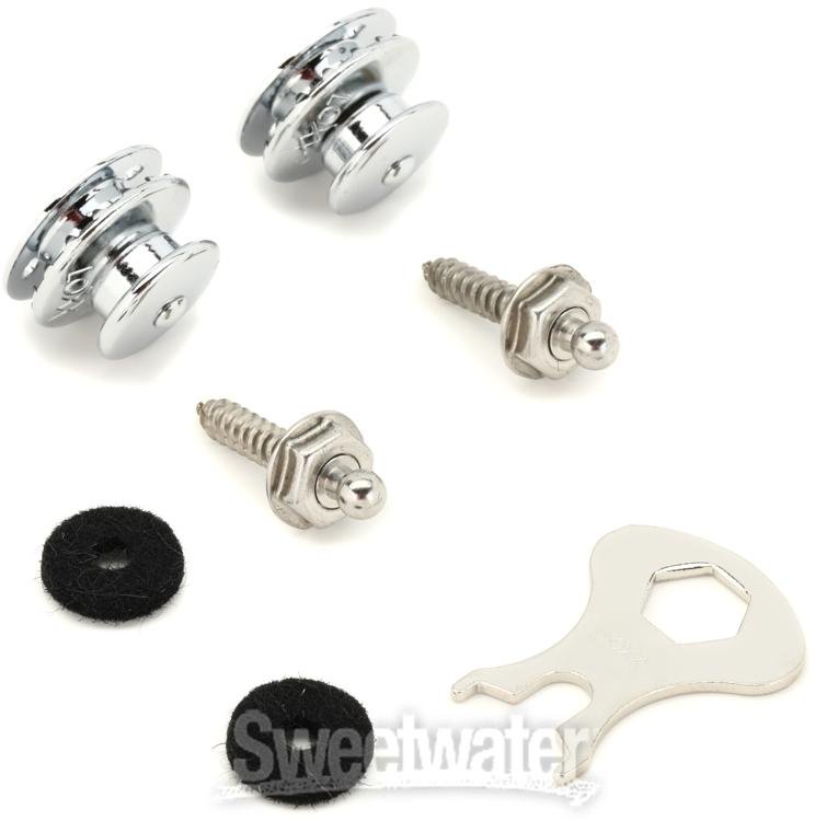 Loxx Strap Lock System for Guitar and Bass Chrome Sweetwater