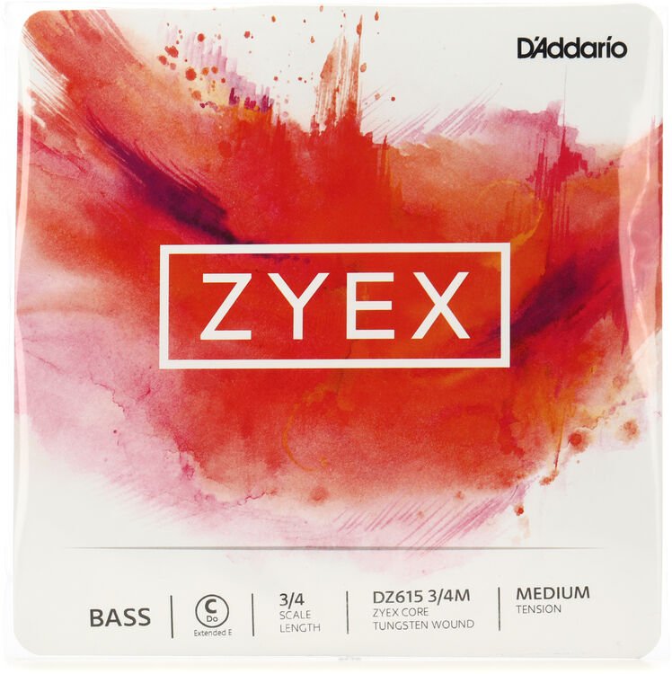D'Addario DZ615 Zyex Double Bass Extended E String 3/4 Size Sweetwater