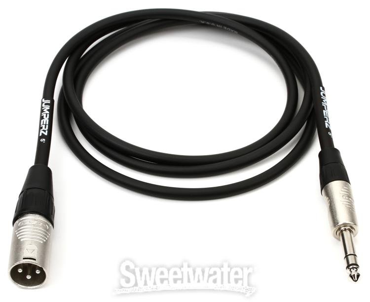 JUMPERZ JBTRSXM5 Blue Line Patch Cable TRS Male to XLRM Male 5 foot Sweetwater