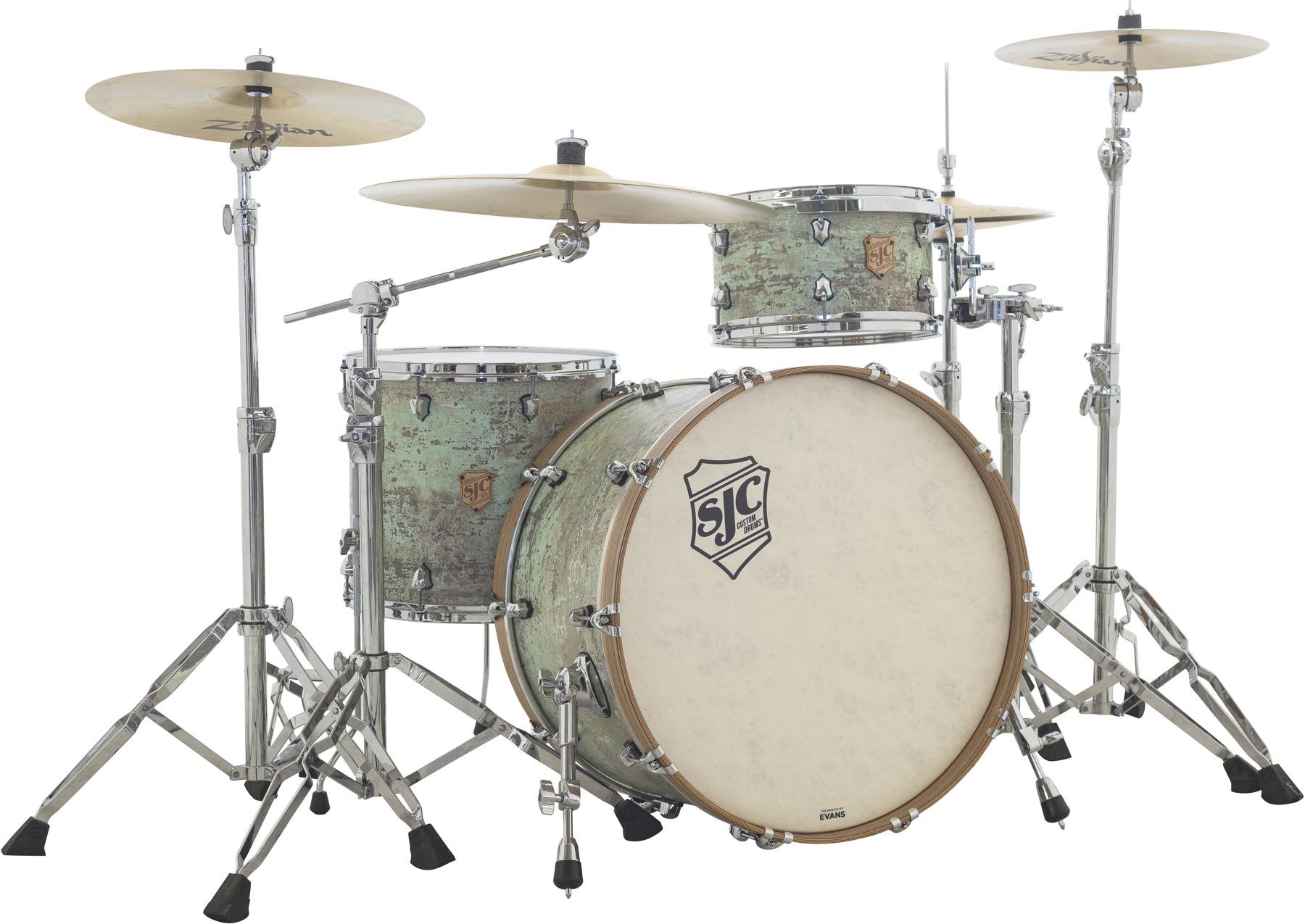 SJC Custom Drums Heirloom 3-piece Shell Pack Dirty Mint