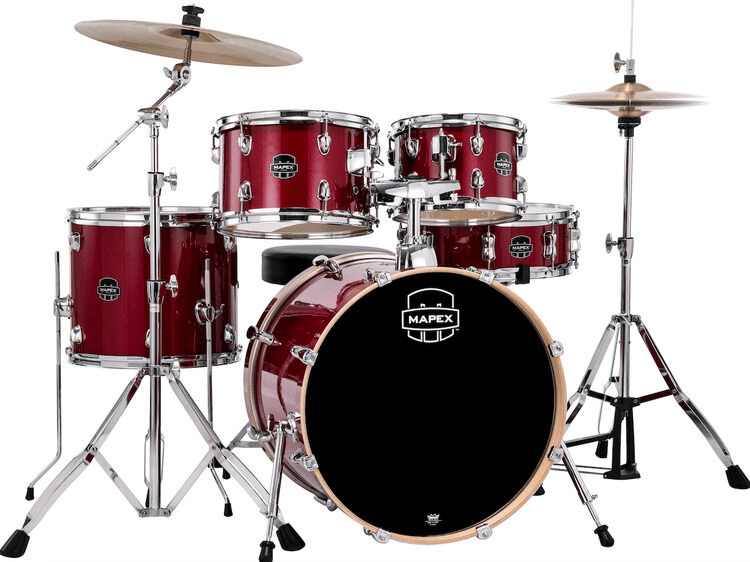 Mapex Venus VE5044FTC 5-piece Fusion Complete Drum Set - Crimson