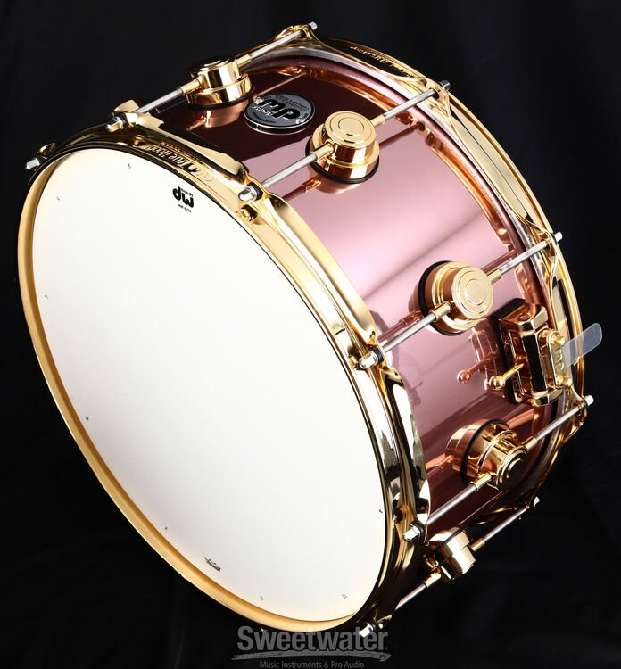 DW Collector's Series Snare Drum - 6.5 inches x 14 inches, Rose Copper