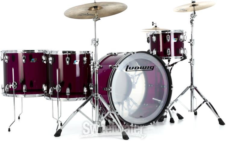 Ludwig Vistalite Zep 5-piece Shell Pack with Snare Drum