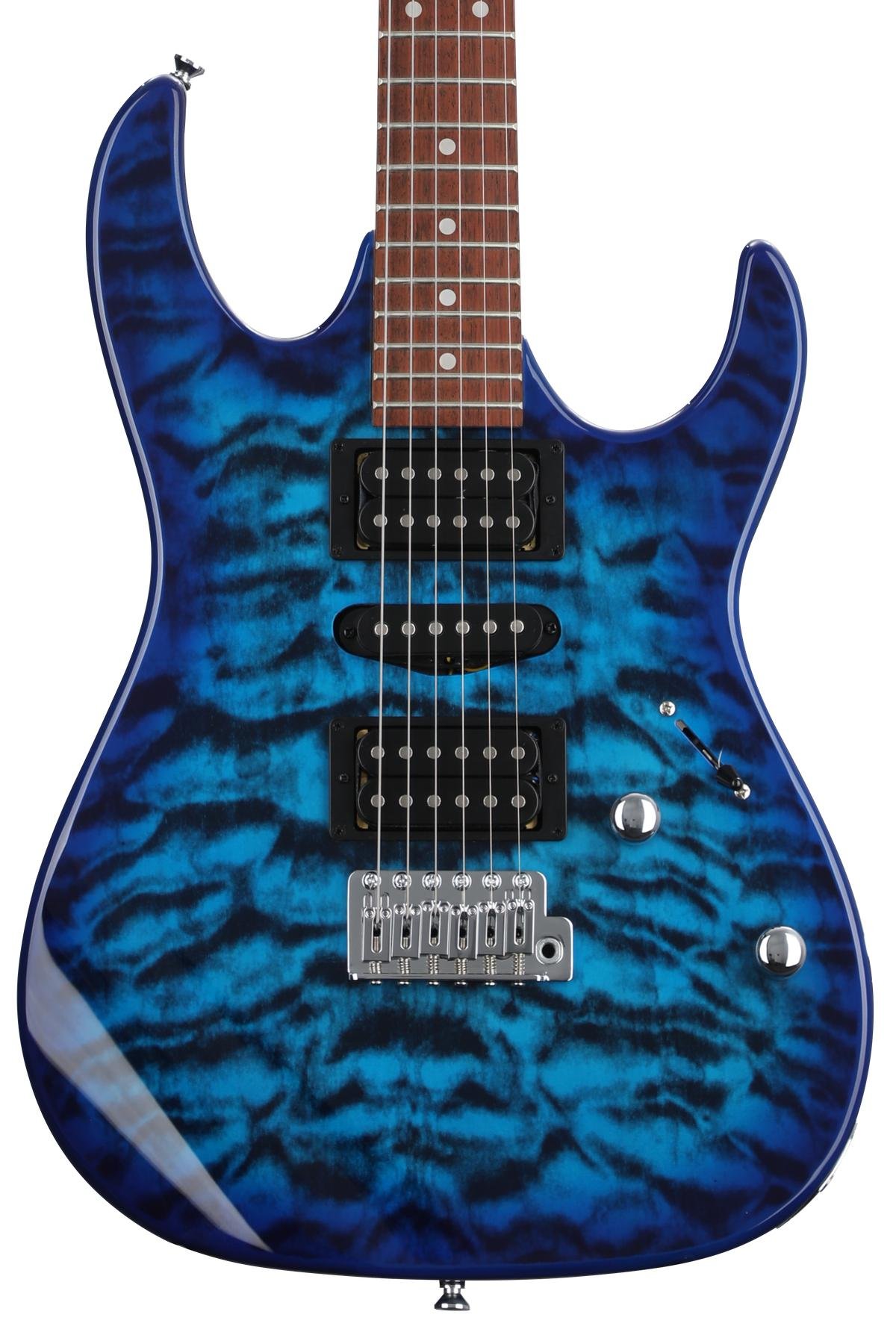 Ibanez Gio GRX70QA-TBB Electric Guitar, Transparent Blue Burst