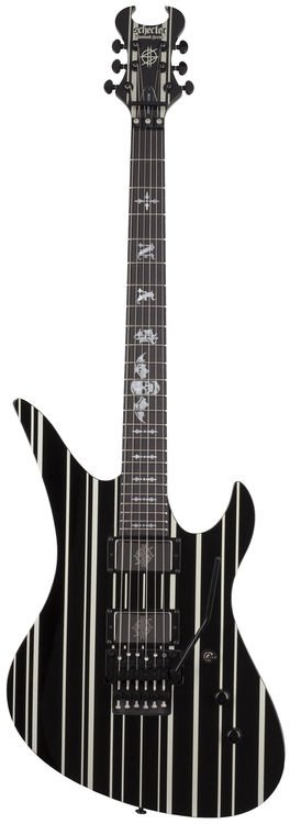 Schecter Synyster Gates Custom - Gloss Black with Silver Stripes ...