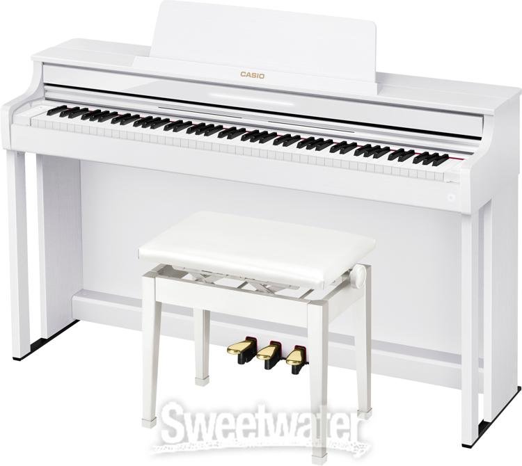 Casio AP-550 Celviano Digital Upright Piano with Bench - White