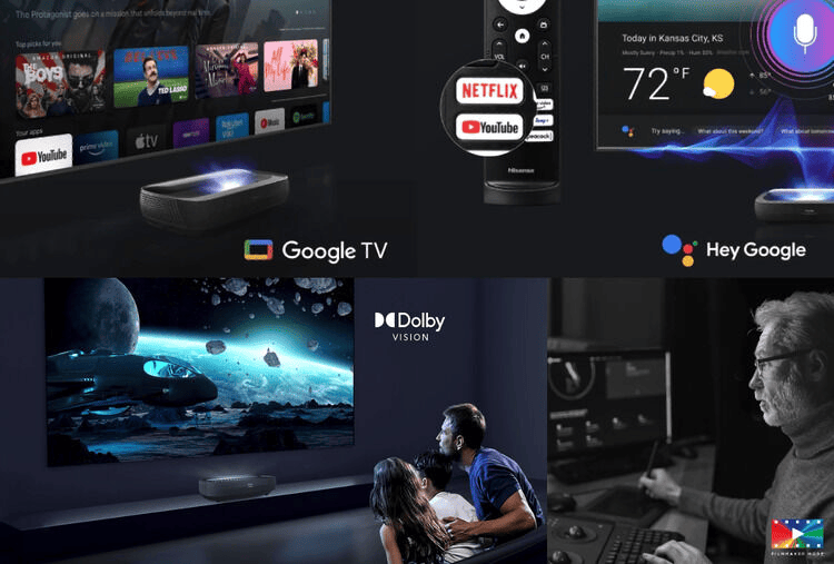 Hisense L9H Shortthrow Trichroma 4K UHD Laser TV Projector and 100