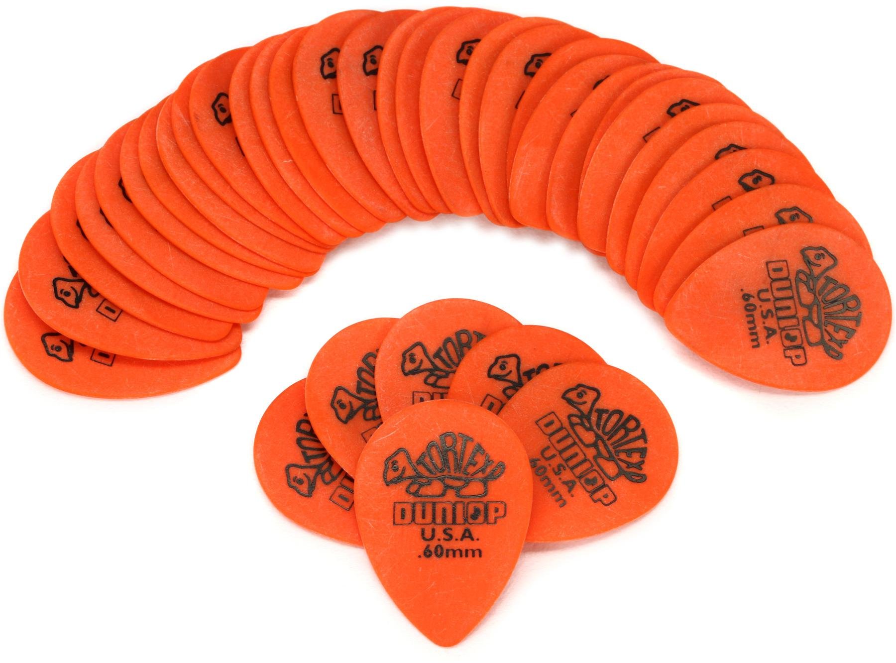 Dunlop 423R060 Tortex Small Teardrop Guitar Picks - .60mm Orange 