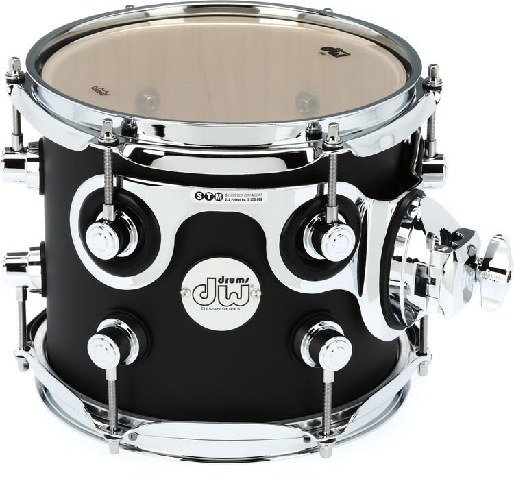 DW Design Series Rack Tom - 7-inch x 8-inch - Satin Black | Sweetwater