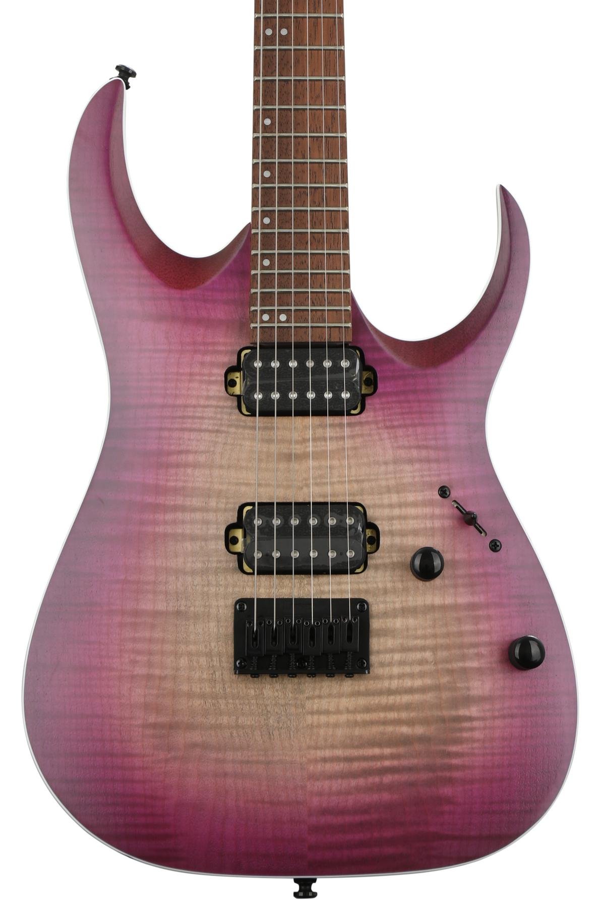 ibanez rga series rgar42mfmt electric guitar transparent purple burst flat