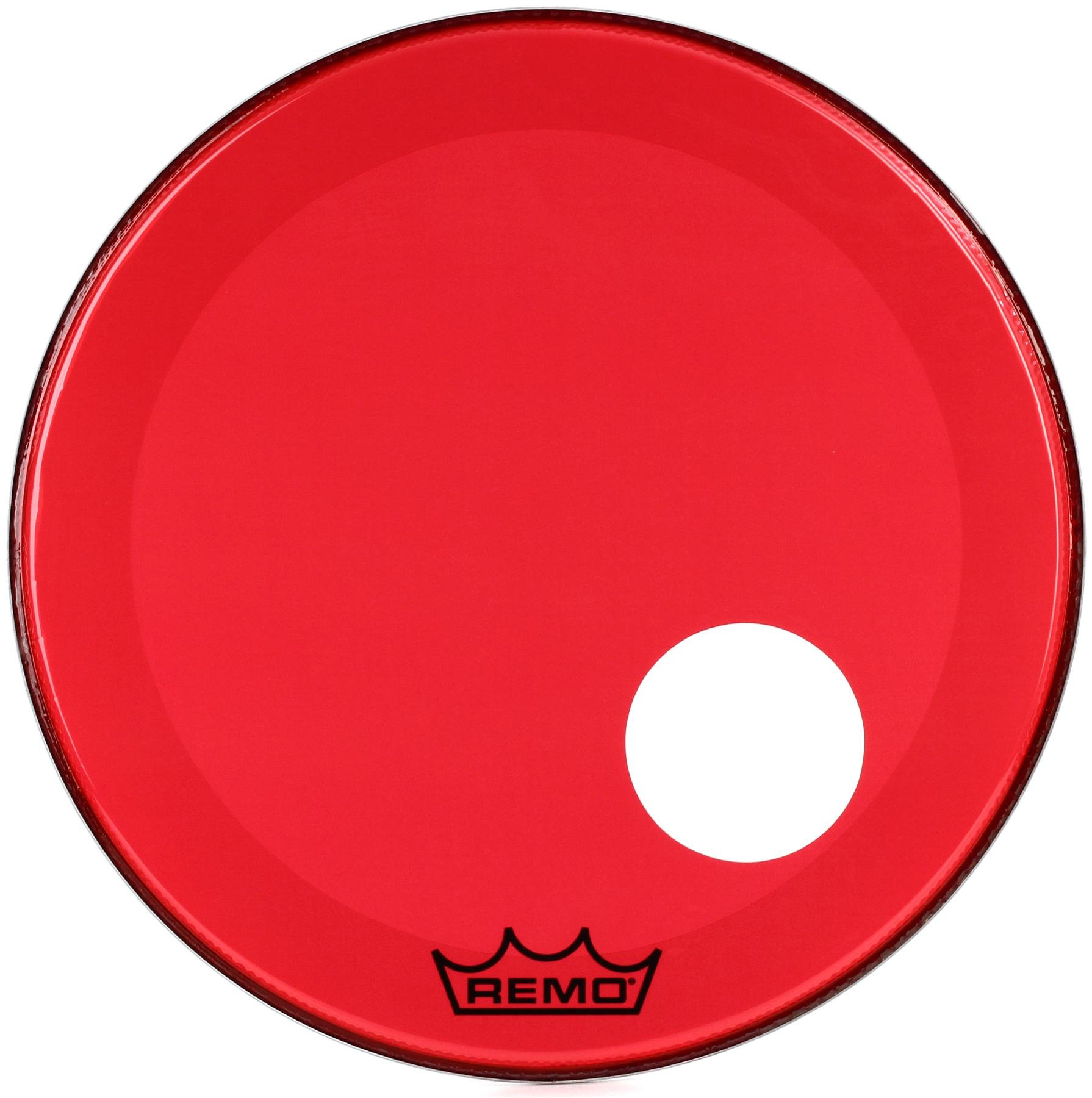 Remo Powerstroke P3 Colortone Red Bass Drumhead - 22 inch - with 