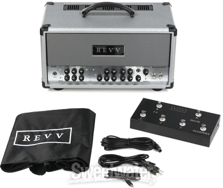 Revv Generator G50 50/10watt Tube Amplifier Head Silver Sweetwater