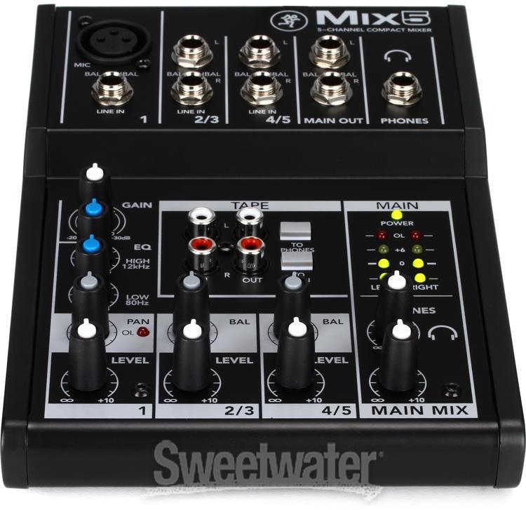 MIX5 MACKIE 5channel ミキサー Amazon.com: Mackie Mix5 5-Channel Compact Mixer, Black