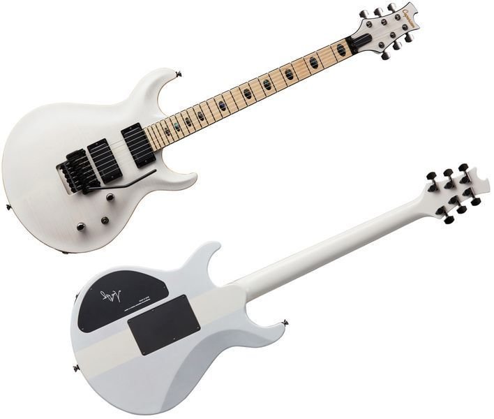 transparent white guitar