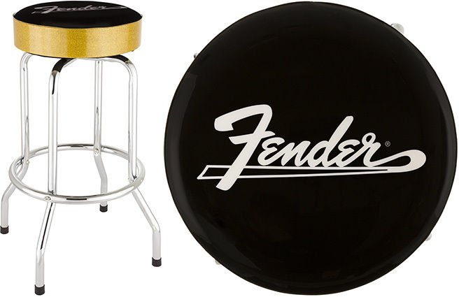Fender Spaghetti Logo Pick Pouch Barstool 30 Black/Chrome t