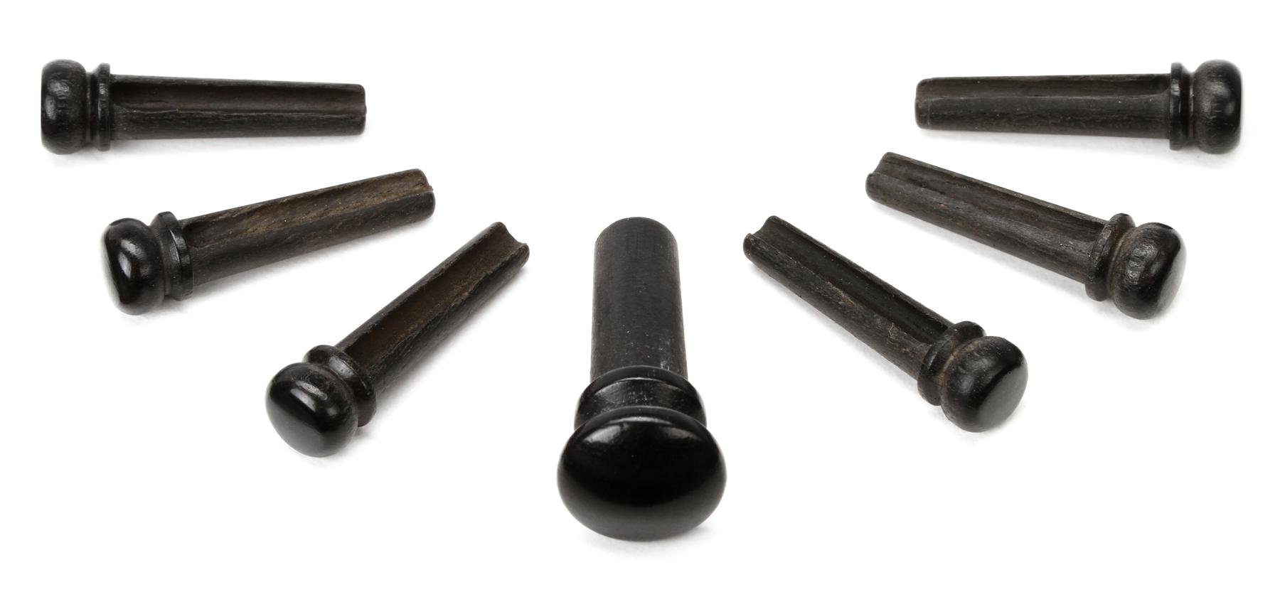 PWPS1 Ebony Planet Waves Ebony Bridge Pins with End Pin Set.