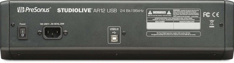 PreSonus StudioLive AR12 USB Mixer and Audio Interface with