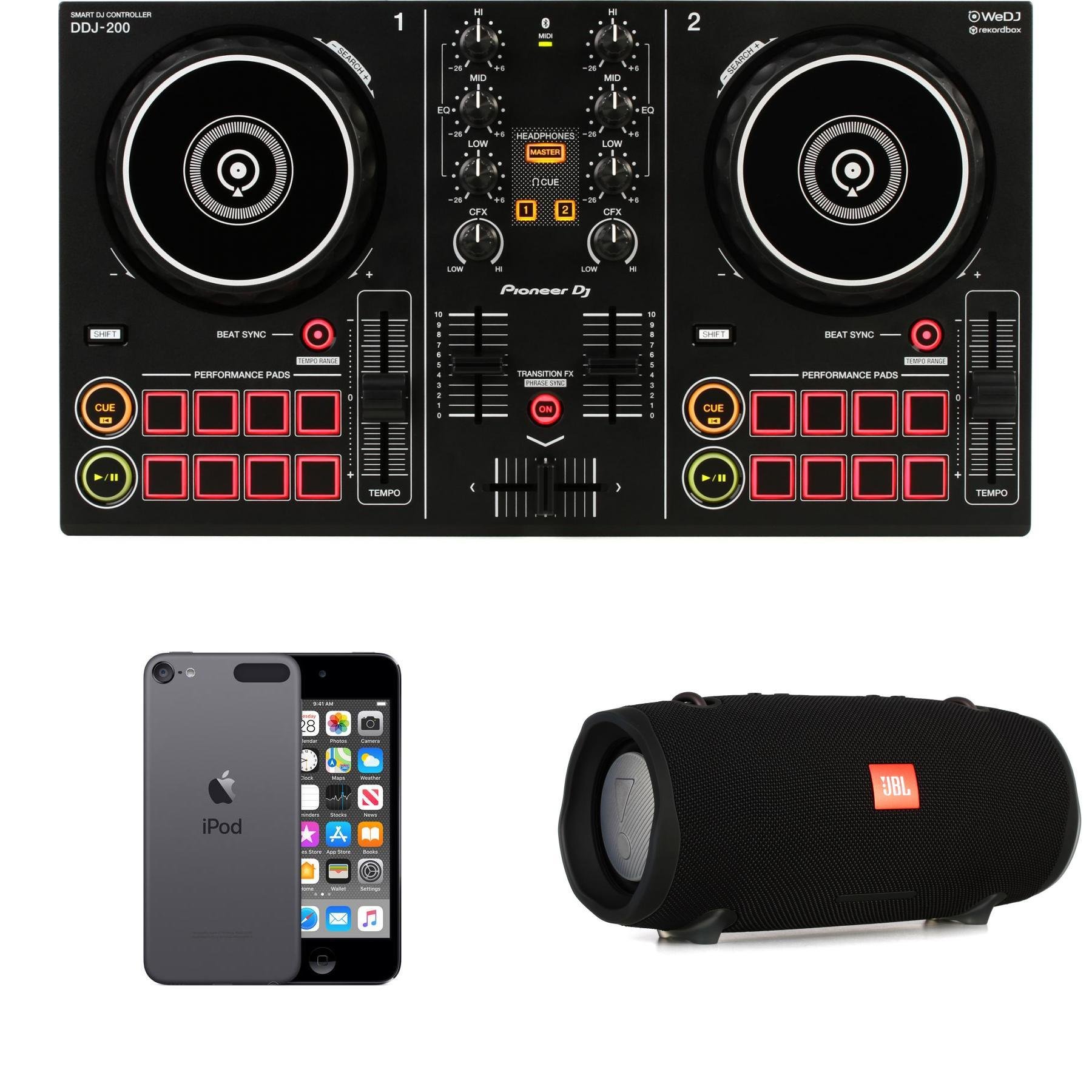 Pioneer Dj Ddj 0 Essential Bundle With Apple Ipod Touch And Portable Bluetooth Speaker Sweetwater