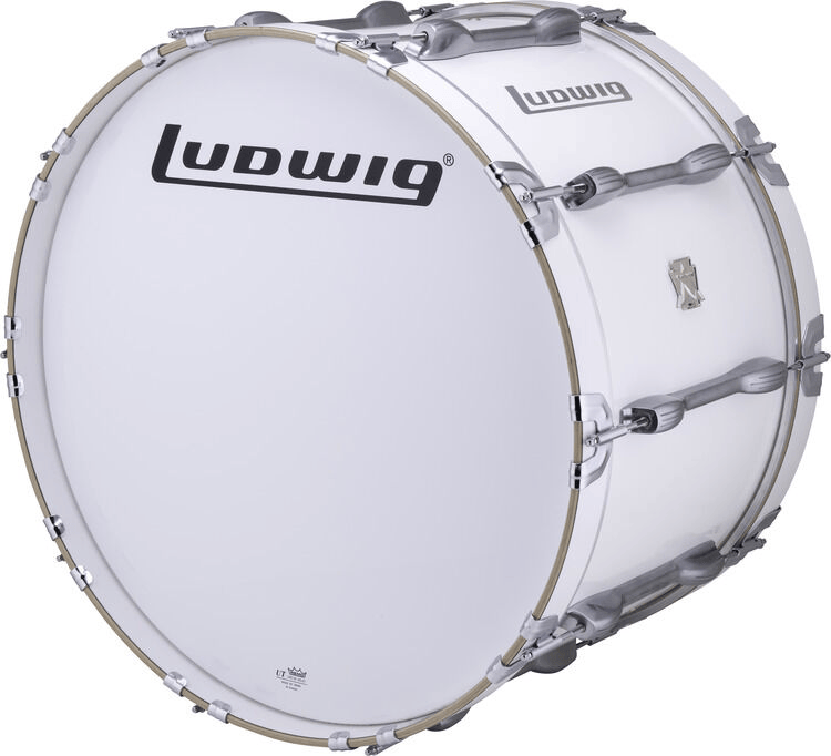 Ludwig Ultimate Marching Bass Drum 14inch x 28inch, White Sweetwater