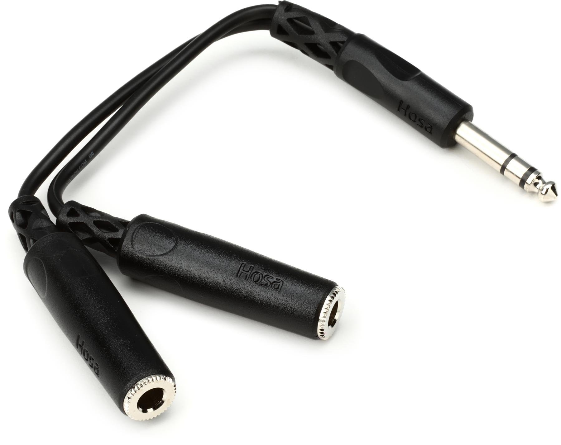 Hosa 1//4/" TS Mono Male Dual Female Adapter YPP-111 Y-Adaptor Splitter Combiner