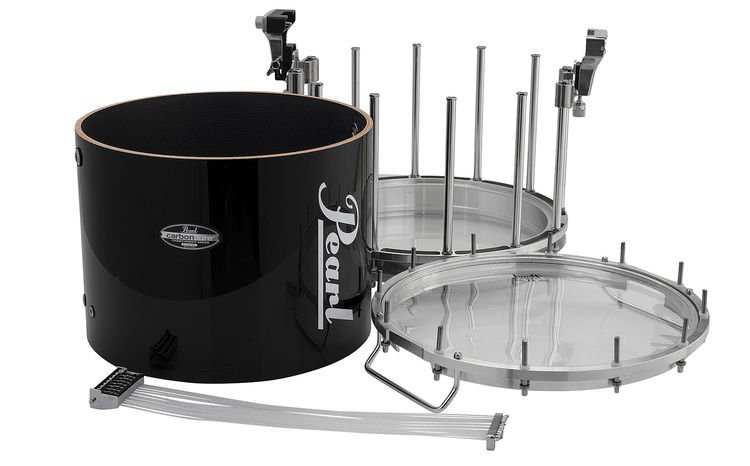 Pearl Championship CarbonCore FFX Marching Snare Drum - 14 x 12 inch -  Piano Black Lacquer