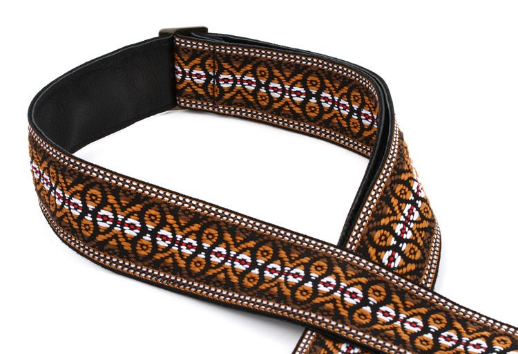 Levy's M8 2 inch Jacquard Weave '60s Hootenanny Guitar Strap - Orange ...