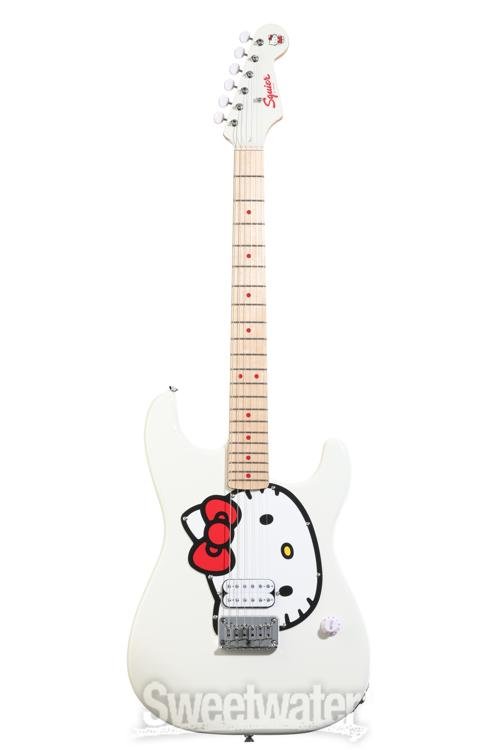 Squier x Hello Kitty Stratocaster Electric Guitar - White | Sweetwater