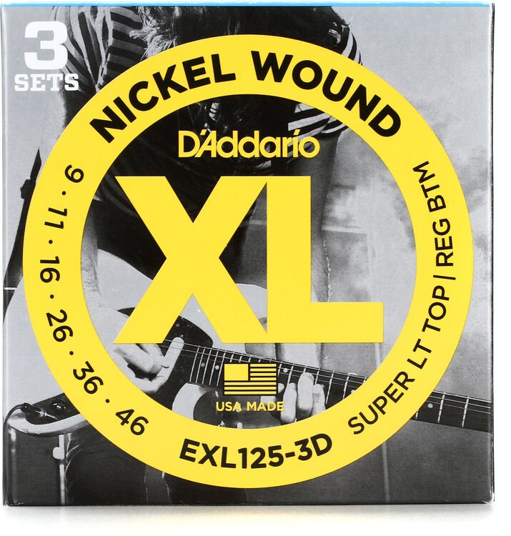 D'Addario EXL125 XL Nickel Wound Electric Guitar Strings - .009