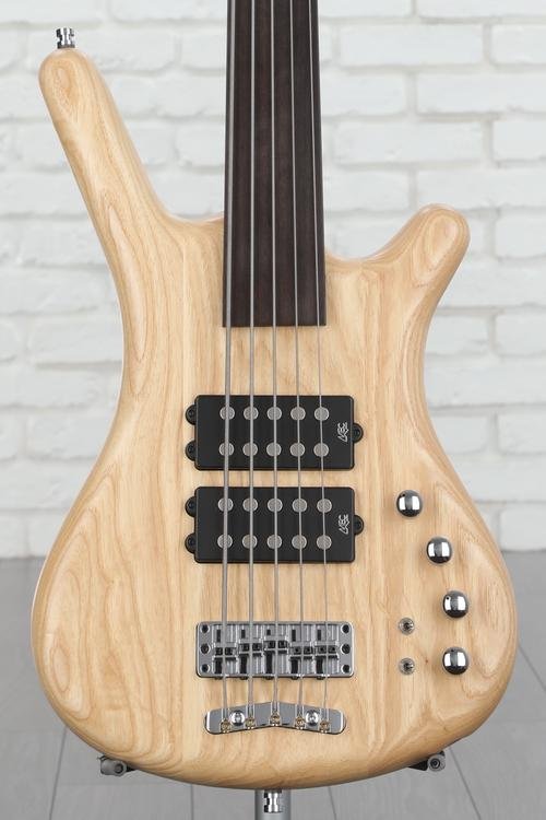 照片华威Pro系列Corvette $ $ 5-string Fretless电动低音吉他——自然缎