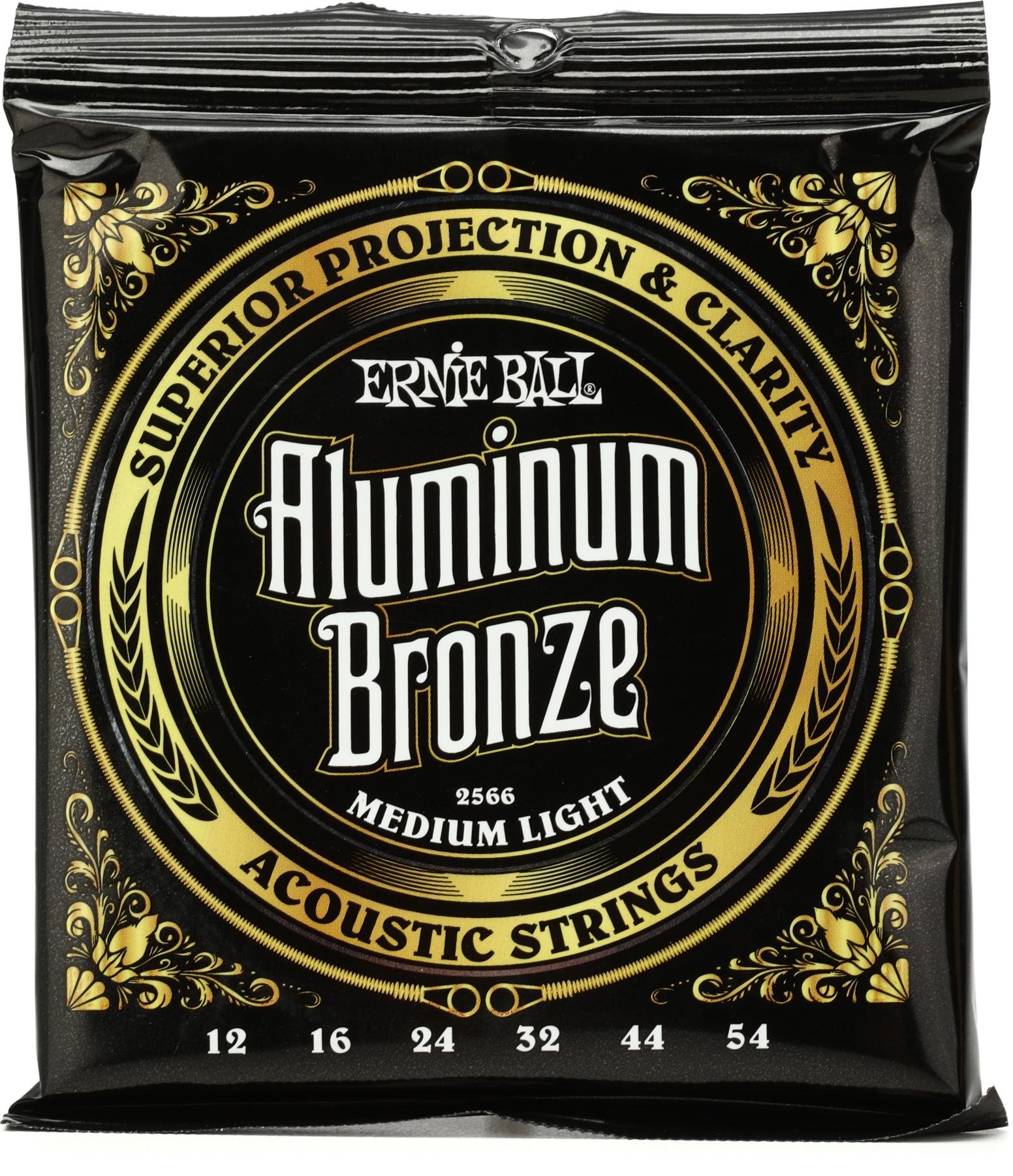 Ernie Ball 2566 Aluminum Bronze Acoustic Strings - .012-.054 Medium Light image
