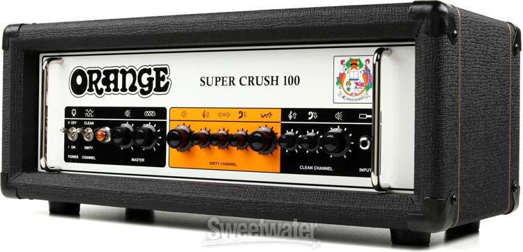 Orange Super Crush 100 - 100-watt Solid-state Head, Black