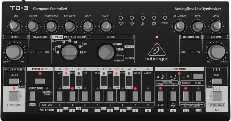 Behringer TD-3-BK Analog Bass Line Synthesizer - Black