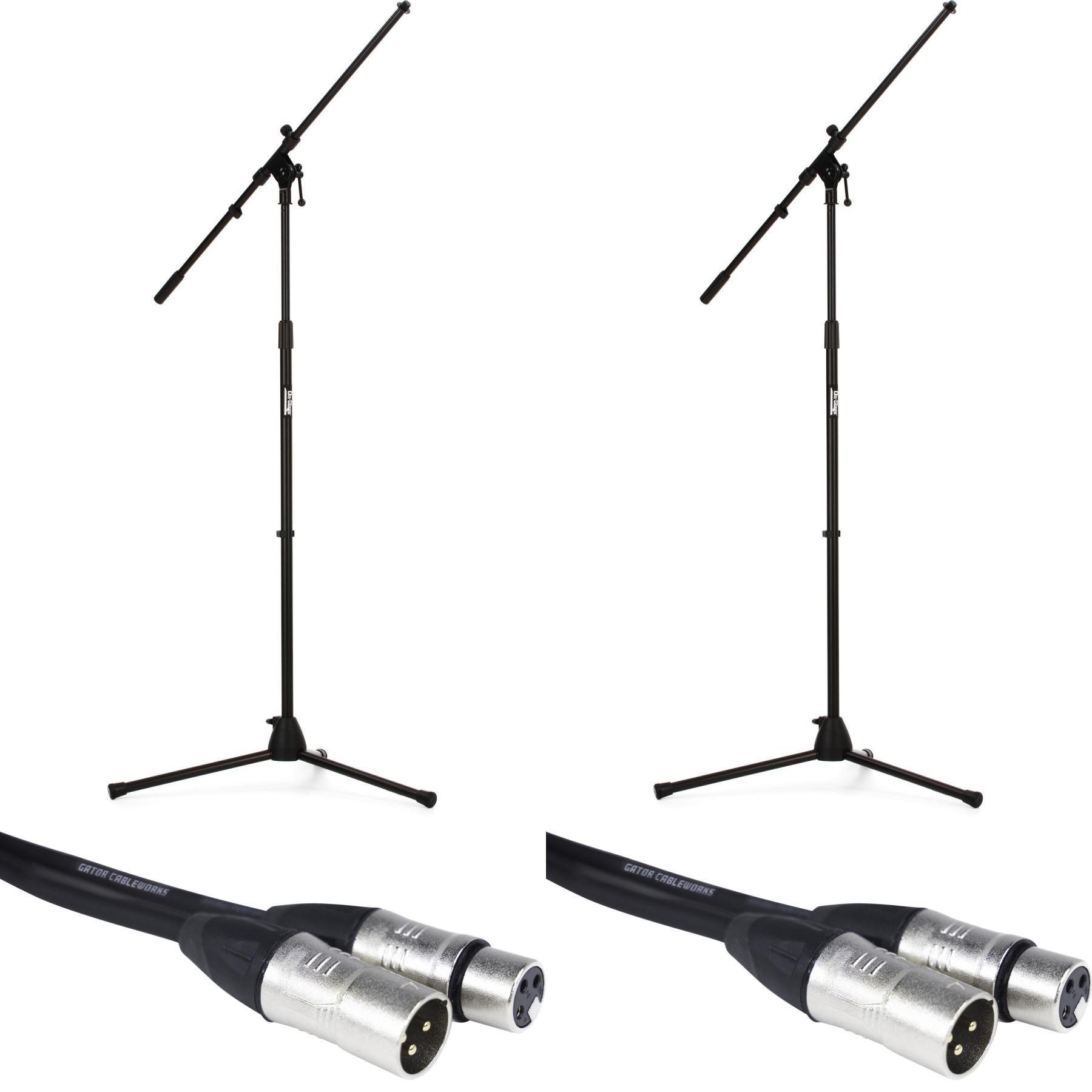 On Stage Stands Ms7701b Euro Boom Microphone Stand 2 Pack Bundle With 2 Mic Cables Sweetwater
