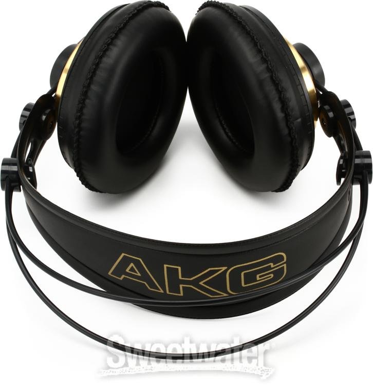 Closeup shot of the drivers and earcups of the AKG 240 studio headphones