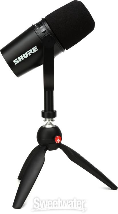 Shure MV7 USB Podcast Microphone and Stand | Sweetwater