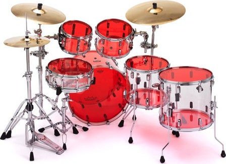 Glowing Red Circles custom bass drum head – Customskins