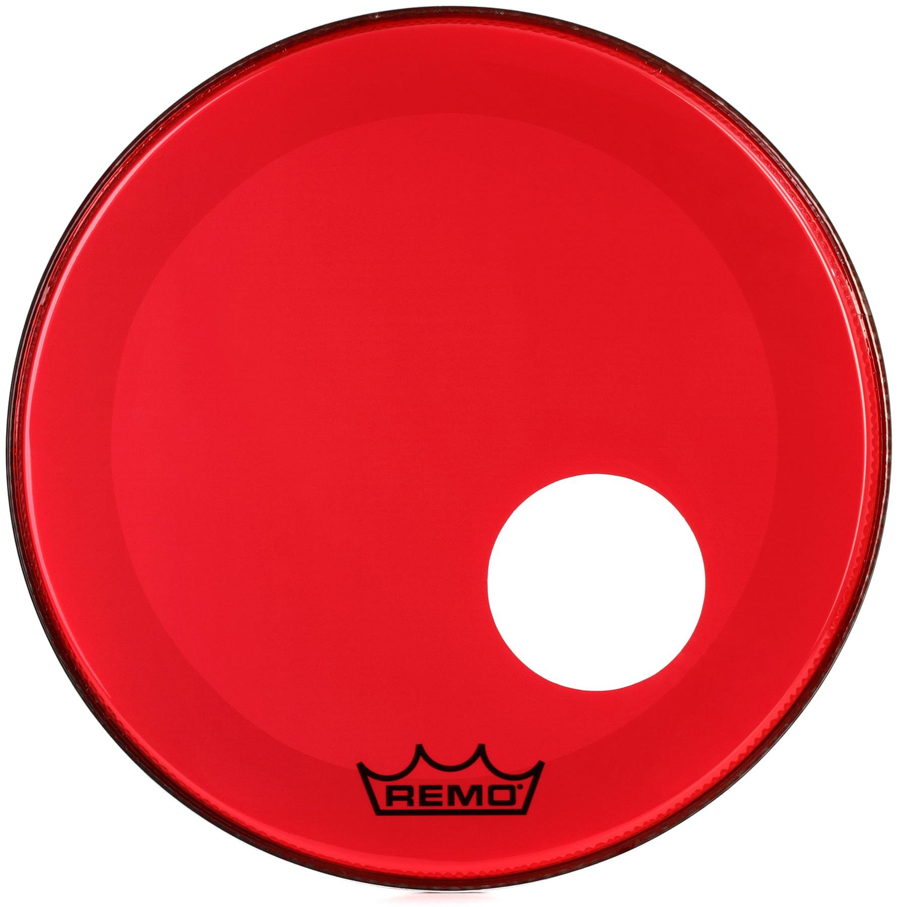Remo Powerstroke P3 Colortone Red Bass Drumhead - 20 inch - with 