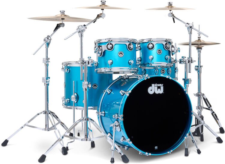 DW DWe 5-piece Drum Kit Bundle - Laser Blue Metallic Lacquer