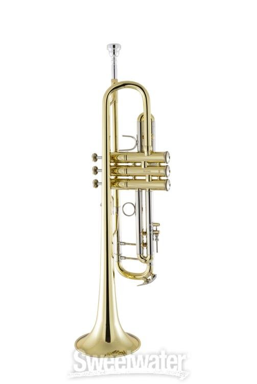 STAGG LV-TR5204 Bb trumpet, ML-bore, leadpipe in gold brass, with soft  case