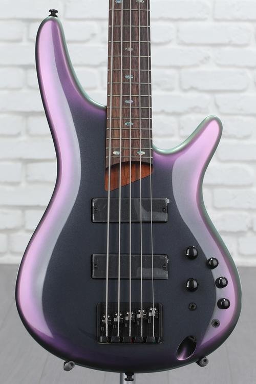 的照片Ibanez说SR505E低音吉他——黑色极光破裂