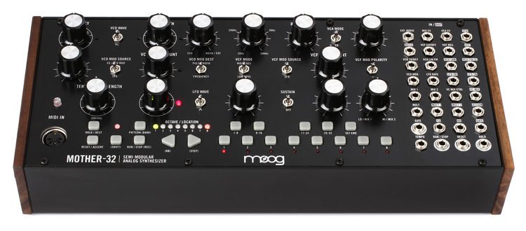 Moog Mother-32 Semi-modular Eurorack Analog Synthesizer and Step 