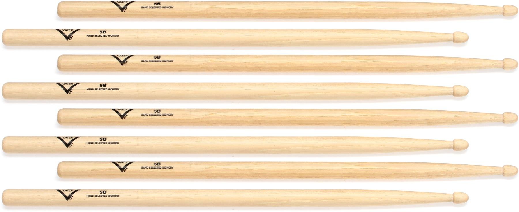 4-Pack London Drumstick Company Classic Hickory Series 5B Wood Tip Hickory Drumsticks BLUE