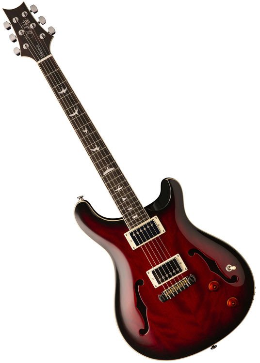 prs se hollowbody fr fire red