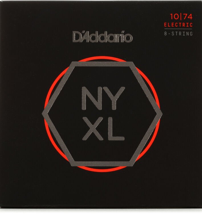 D'Addario NYXL1074 NYXL Nickel Wound Electric Guitar Strings -.010-.074  Regular Light, 8-string