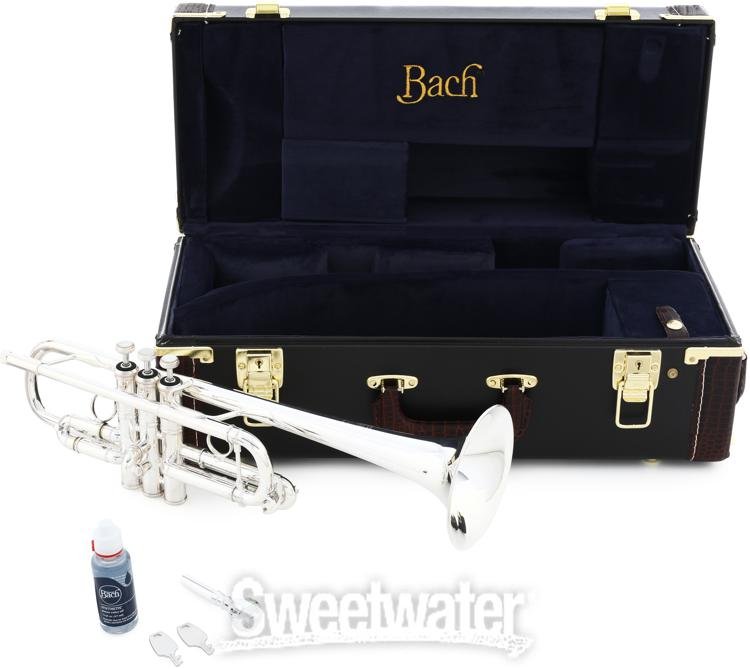 Bach C180 Stradivarius Professional C Trumpet with Philadelphia Bell Silverplated Sweetwater