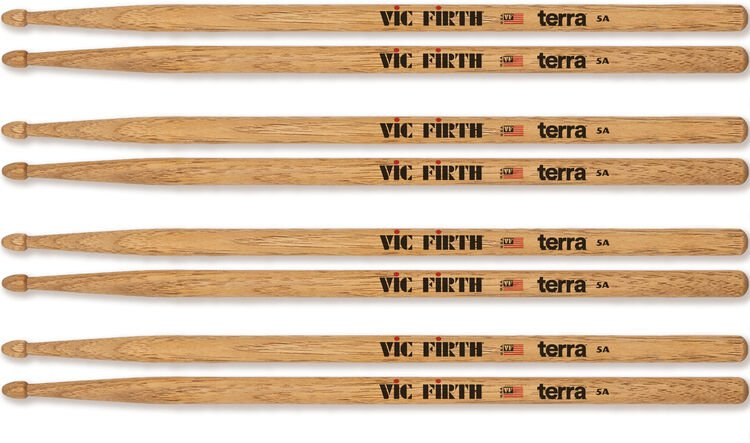 Vic Firth American Classic Terra Drumsticks - 5A, Wooden Tip (4-pack)
